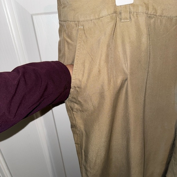 Winter Silks Vintage Silk Blend Pants Tan Khaki Pockets Size 14 - Picture 4 of 9